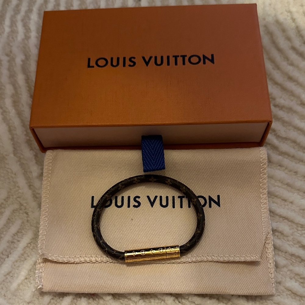 Louis Vuitton Brown and Gold Monogram Bracelet NWOT
